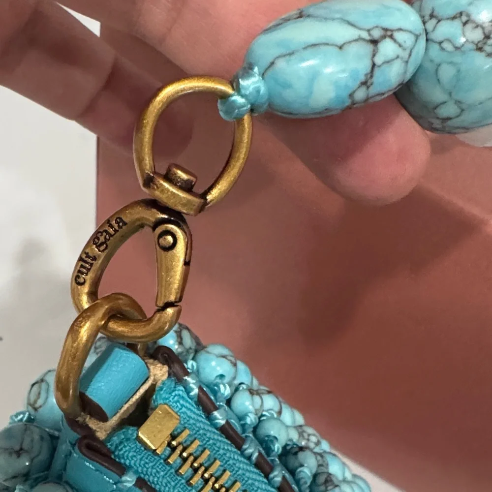 cult gaia Turquoise Beaded Mercier Shoulder Bag with box + dustbag - Picture 9 of 13